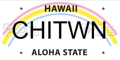 CHITWN Hawaii License Plate
