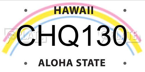 CHQ130 Hawaii License Plate