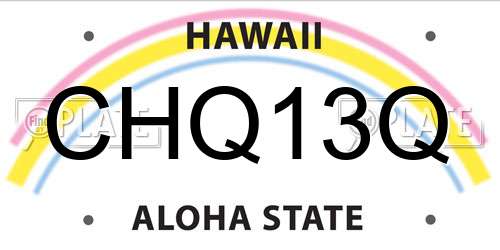 CHQ13Q Hawaii License Plate
