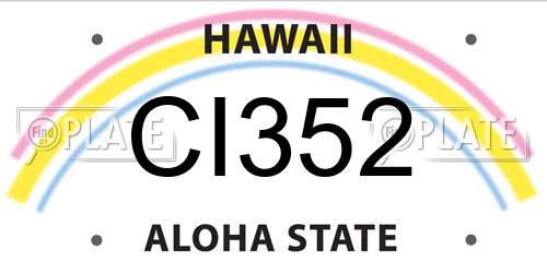 CI352 Hawaii License Plate