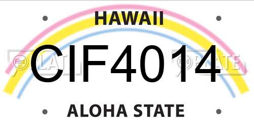 CIF4014 Hawaii License Plate