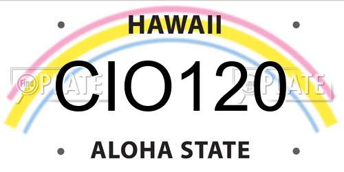 CIO120 Hawaii License Plate