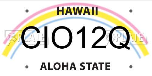 CIO12Q Hawaii License Plate