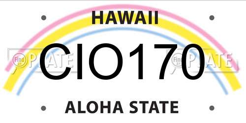 CIO170 Hawaii License Plate