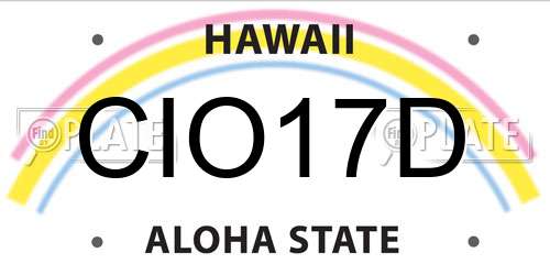 CIO17D Hawaii License Plate