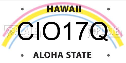 CIO17Q Hawaii License Plate