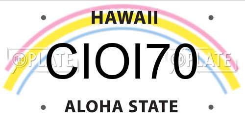 CIOI70 Hawaii License Plate