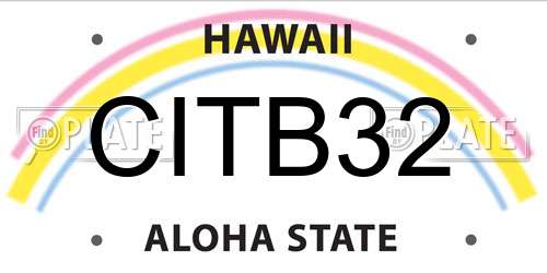 CITB32 Hawaii License Plate
