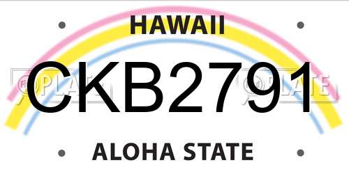 CKB2791 Hawaii License Plate