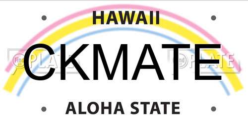 CKMATE Hawaii License Plate