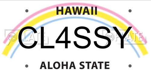 CL4SSY Hawaii License Plate
