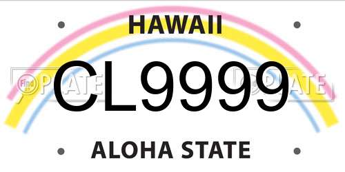 CL9999 Hawaii License Plate