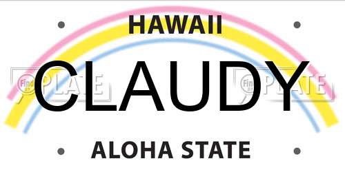CLAUDY Hawaii License Plate