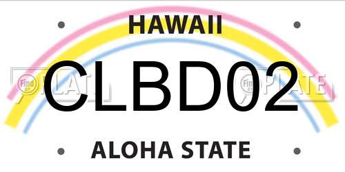 CLBD02 Hawaii License Plate