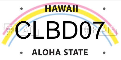 CLBD07 Hawaii License Plate