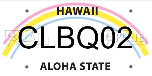 CLBQ02 Hawaii License Plate