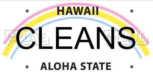 CLEANS Hawaii License Plate
