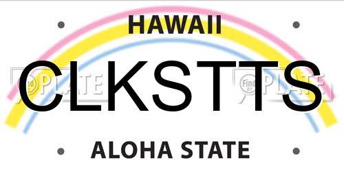 CLKSTTS Hawaii License Plate