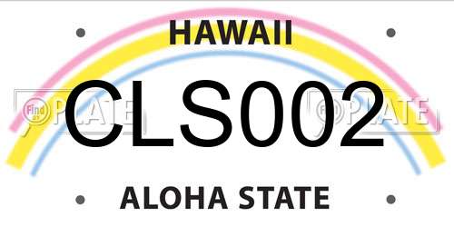 CLS002 Hawaii License Plate