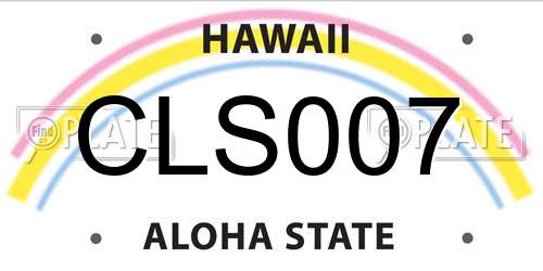 CLS007 Hawaii License Plate