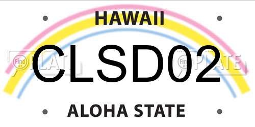 CLSD02 Hawaii License Plate