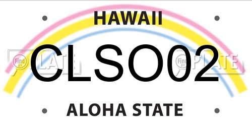 CLSO02 Hawaii License Plate