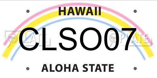 CLSO07 Hawaii License Plate