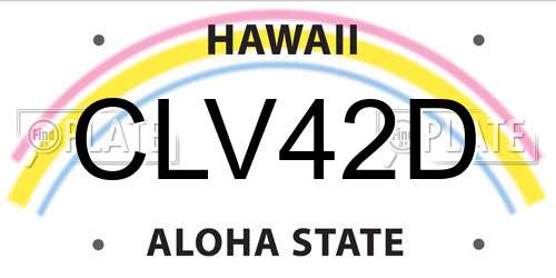 CLV42D Hawaii License Plate