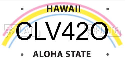 CLV42O Hawaii License Plate