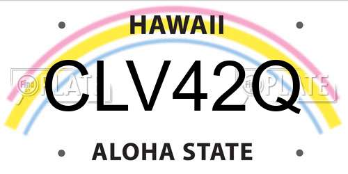 CLV42Q Hawaii License Plate