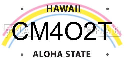 CM4O2T Hawaii License Plate