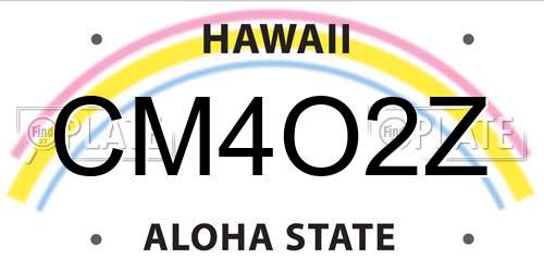 CM4O2Z Hawaii License Plate