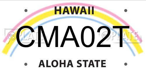 CMA02T Hawaii License Plate