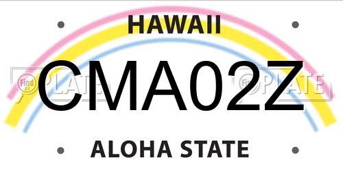 CMA02Z Hawaii License Plate