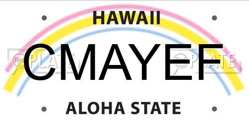 CMAYEF Hawaii License Plate