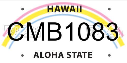 CMB1083 Hawaii License Plate