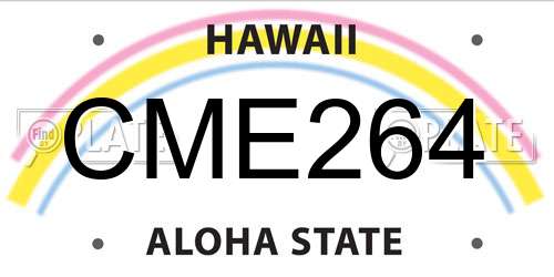 CME264 Hawaii License Plate
