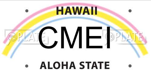 CMEI Hawaii License Plate