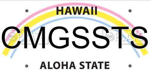 CMGSSTS Hawaii License Plate