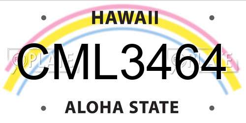 CML3464 Hawaii License Plate