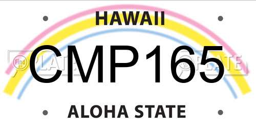 CMP165 Hawaii License Plate