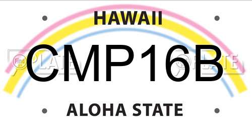 CMP16B Hawaii License Plate
