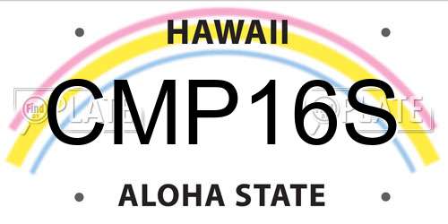 CMP16S Hawaii License Plate