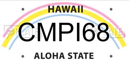 CMPI68 Hawaii License Plate