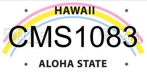 CMS1083 Hawaii License Plate
