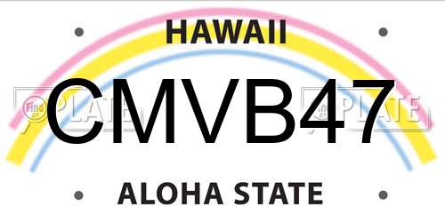 CMVB47 Hawaii License Plate