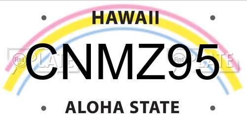 CNMZ95 Hawaii License Plate