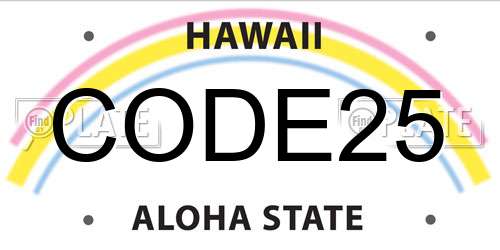 CODE25 Hawaii License Plate