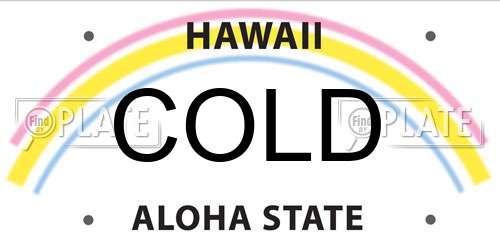 COLD Hawaii License Plate