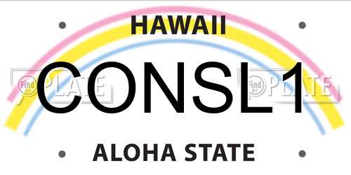 CONSL1 Hawaii License Plate